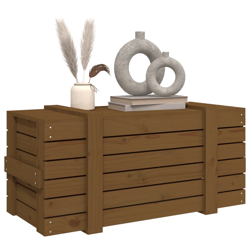 Contenitore Portaoggetti ambra 91x40,5x42cm Legno Massello Pino