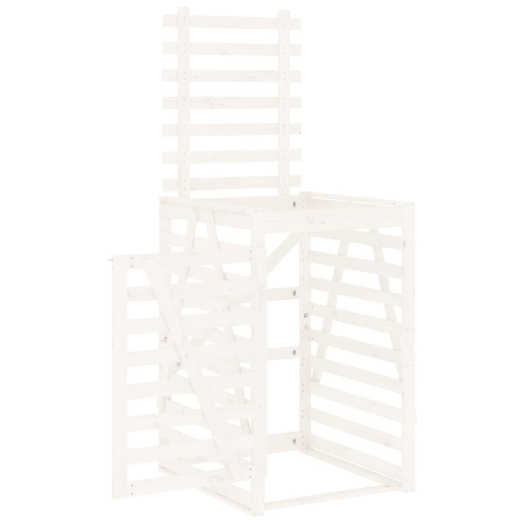 Copribidone Bianco 84x90x128,5 cm in Legno Massello di Pino