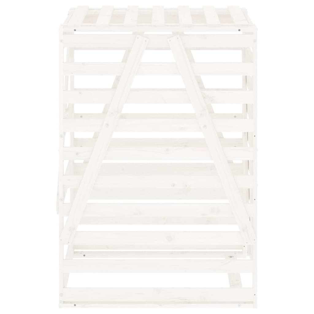 Copribidone Bianco 84x90x128,5 cm in Legno Massello di Pino