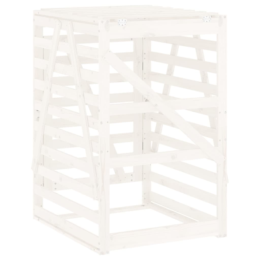Copribidone Bianco 84x90x128,5 cm in Legno Massello di Pino