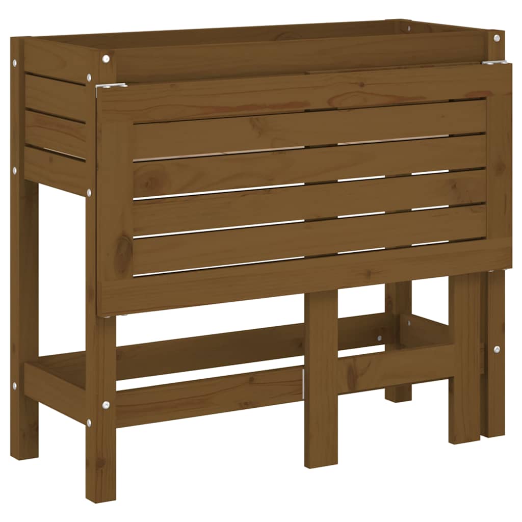 Fioriera da Giardino Piano Pieghevole Ambra Legno Massello Pino