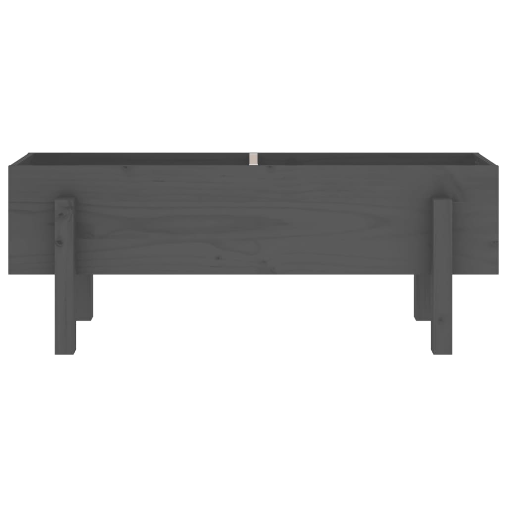 Fioriera Rialzata da Giardino Grigia 101x30x38 cm Massello Pino