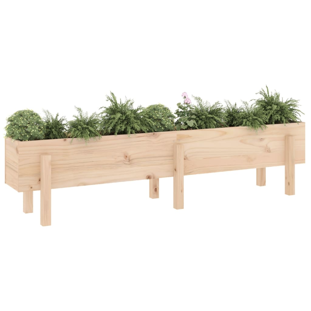 Fioriera Rialzata da Giardino 160x30x38 cm Legno Massello Pino