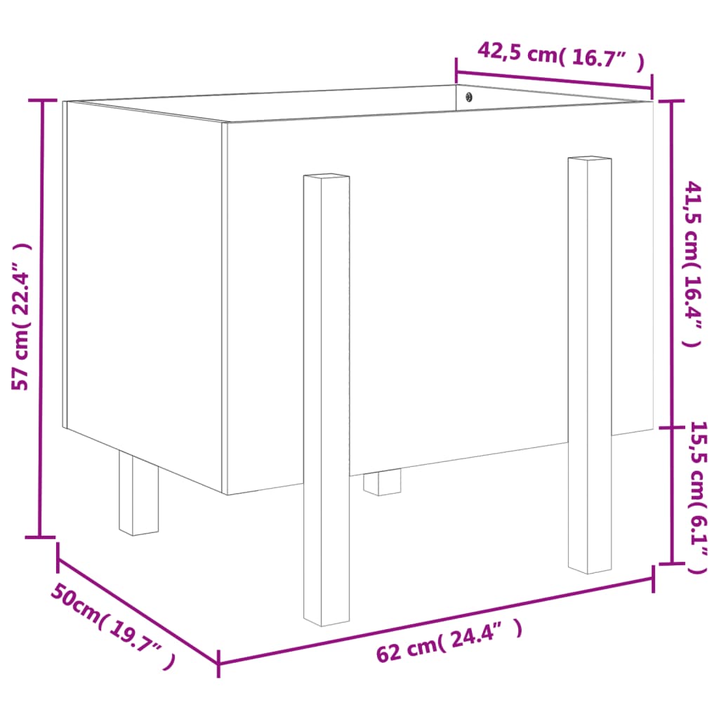 Fioriera da Giardino Ambra 62x50x57 cm Legno Massello di Pino