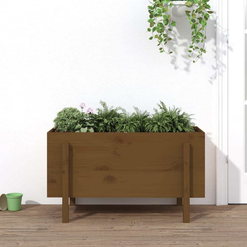 Fioriera Rialzata da Giardino Ambra 101x50x57 cm Massello Pino