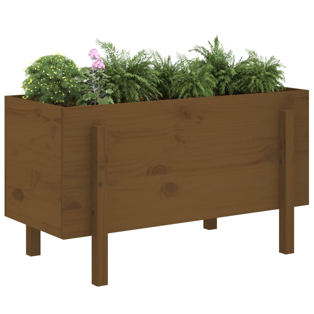 Fioriera Rialzata da Giardino Ambra 101x50x57 cm Massello Pino