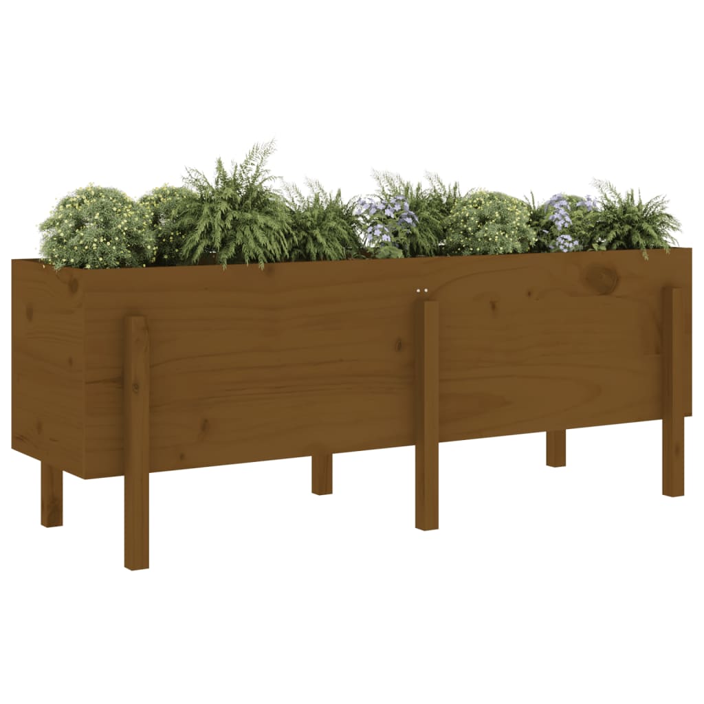 Fioriera Rialzata da Giardino Ambra 160x50x57 cm Massello Pino