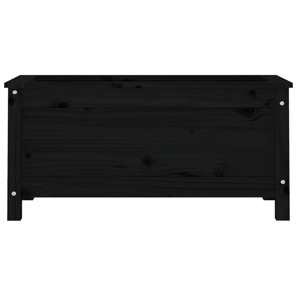 Fioriera da Giardino Nera 82,5x40x39 cm Legno Massello di Pino