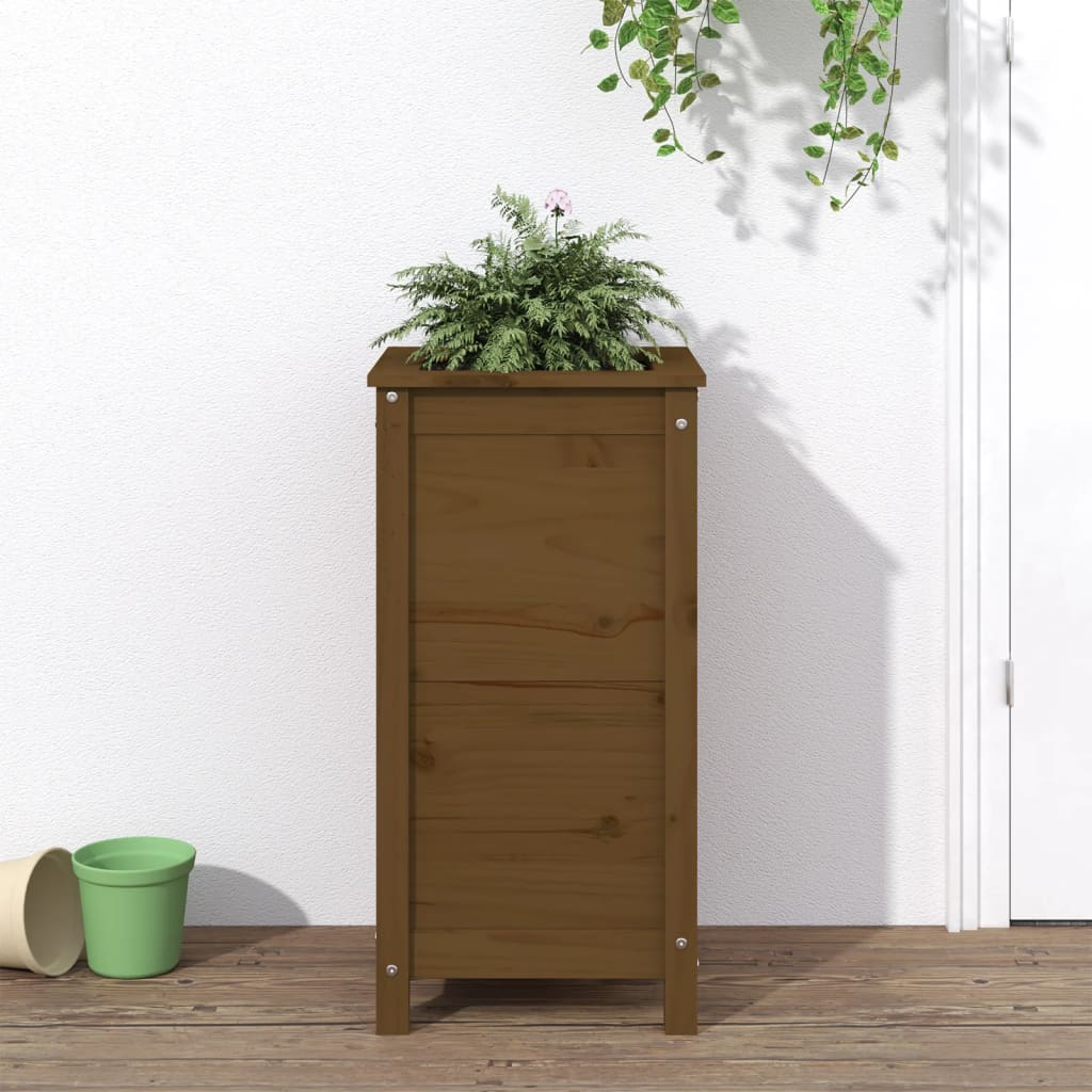 Fioriera da Giardino Ambra 40x40x78 cm Legno Massello di Pino