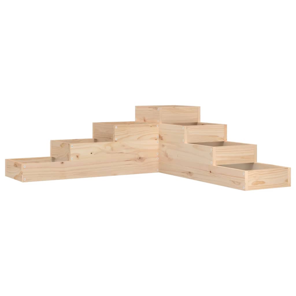 Fioriera da giardino a 4 ripiani 106x104,5x36 cm in legno massello di pino