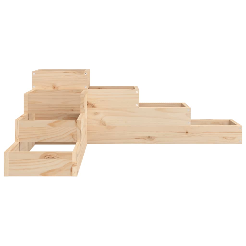 Fioriera da giardino a 4 ripiani 106x104,5x36 cm in legno massello di pino