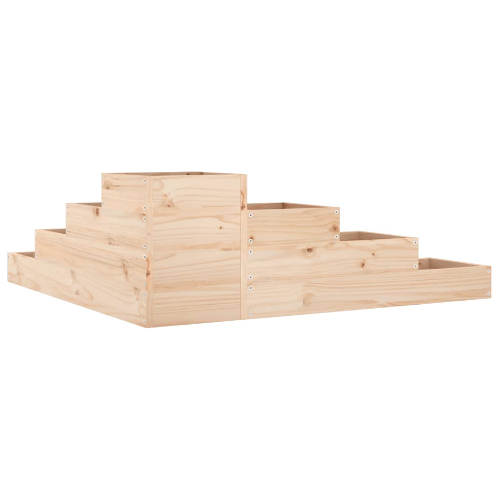 Fioriera da giardino a 4 ripiani 106x104,5x36 cm in legno massello di pino