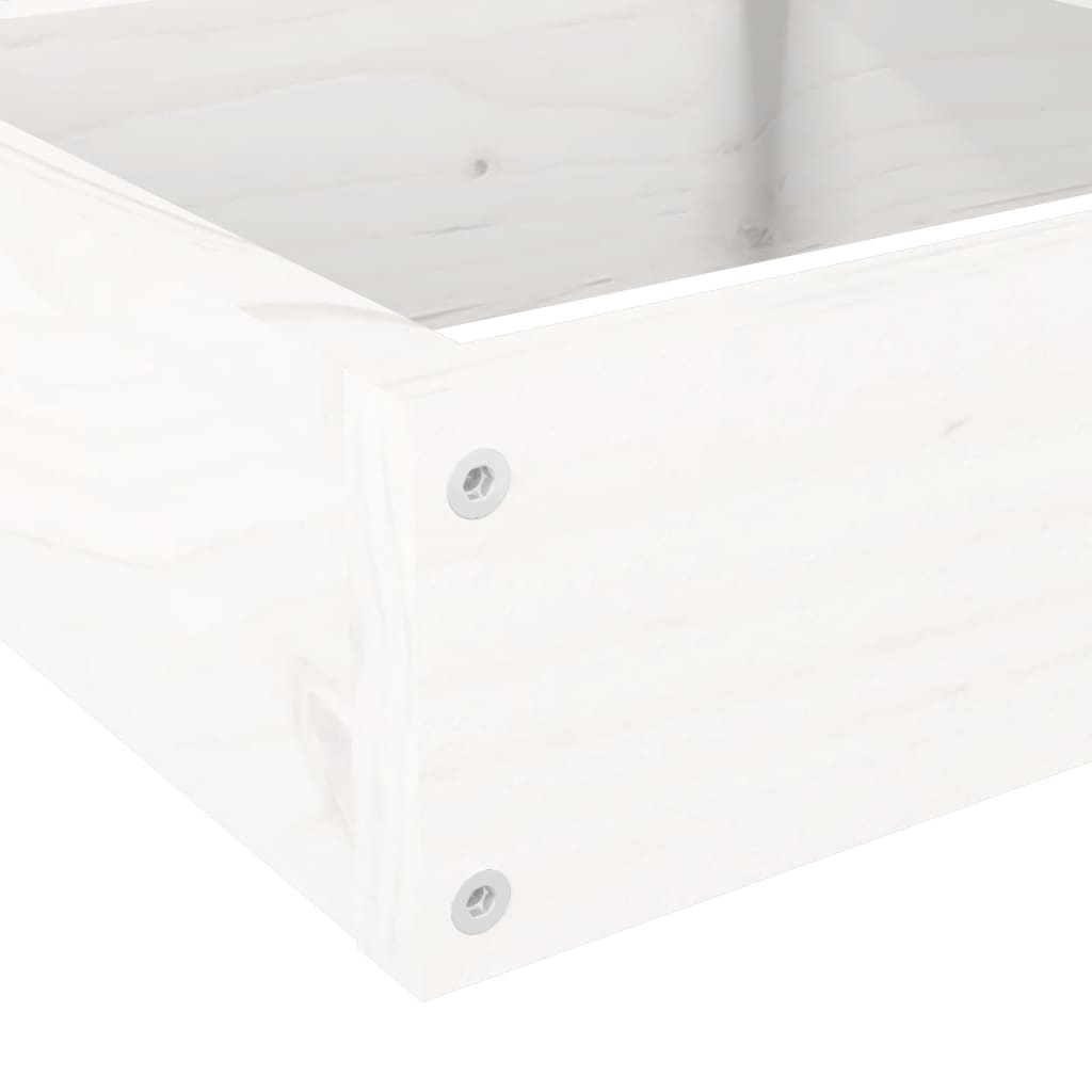 Fioriera Giardino 4 Ripiani Bianca 106x104,5x36cm Massello Pino