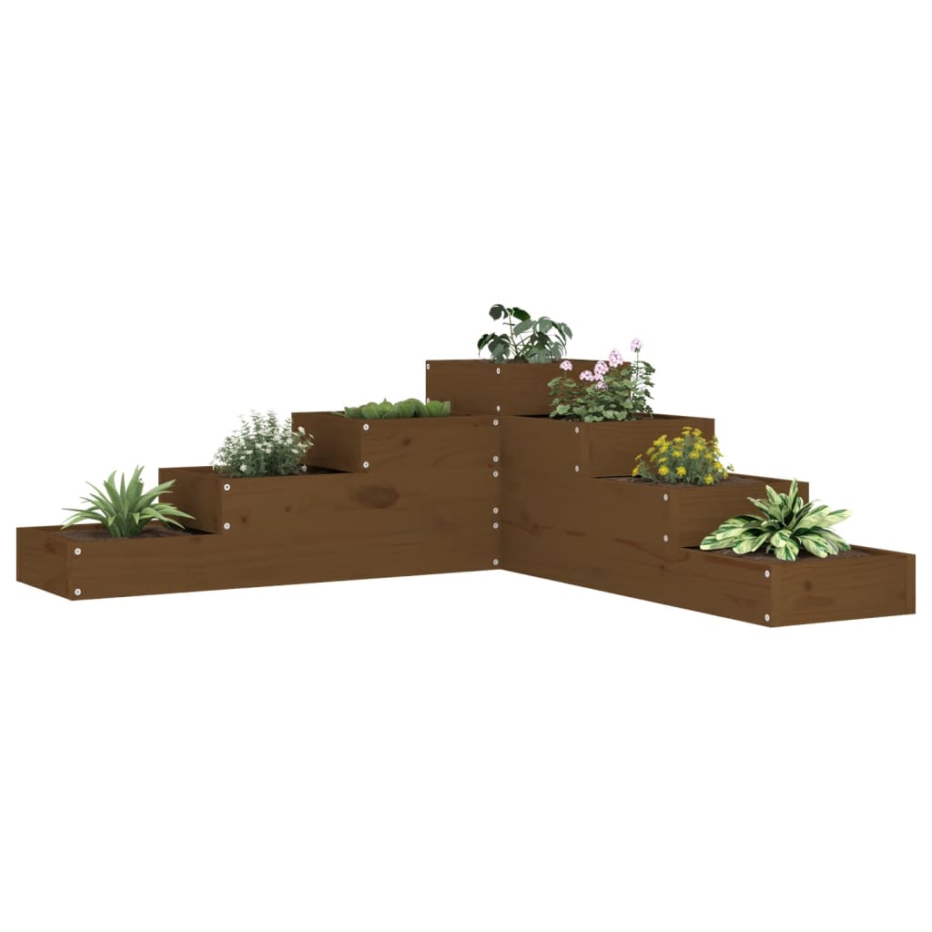 Fioriera Giardino 4 Ripiani Ambra 106x104,5x36cm Massello Pino
