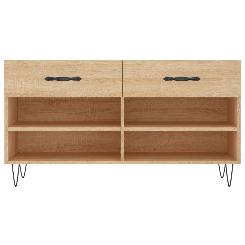 Panca Porta Scarpe Rovere Sonoma 102x35x55 cm Legno Multistrato