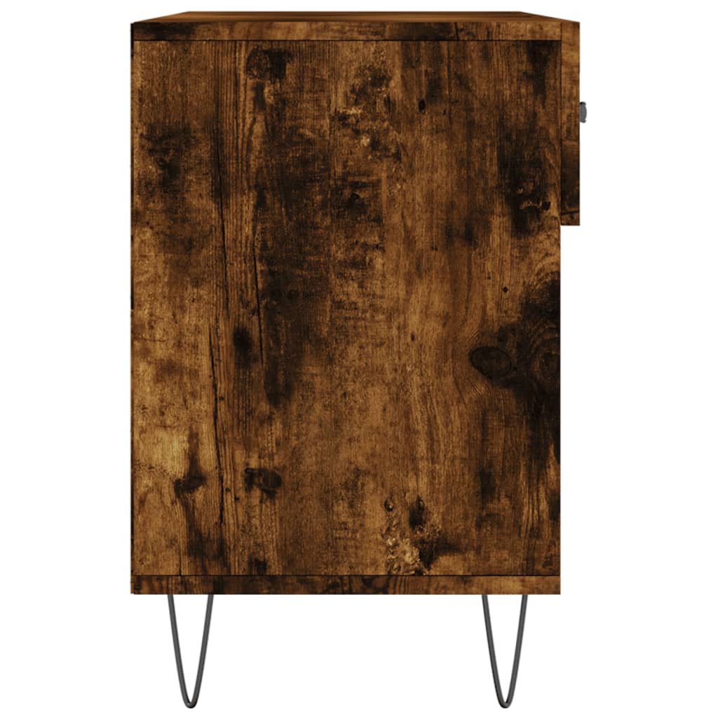 Panca Porta Scarpe Rovere Fumo 102x35x55 cm Legno Multistrato