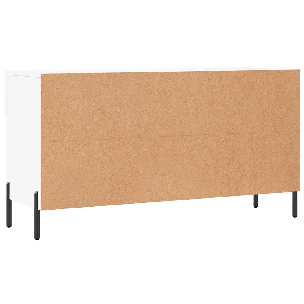 Panca Porta Scarpe Bianca 102x35x55 cm in Legno Multistrato