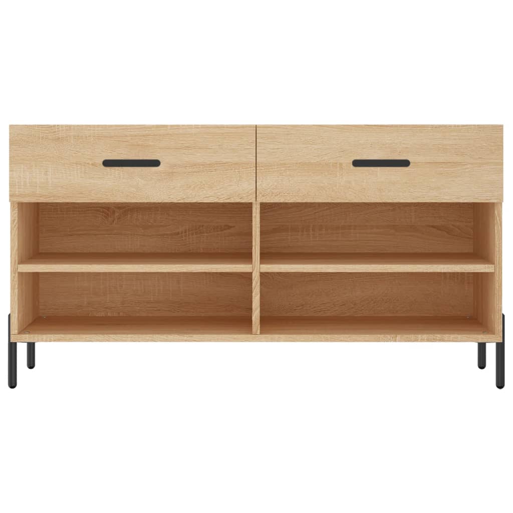 Panca Porta Scarpe Rovere Sonoma 102x35x55 cm Legno Multistrato