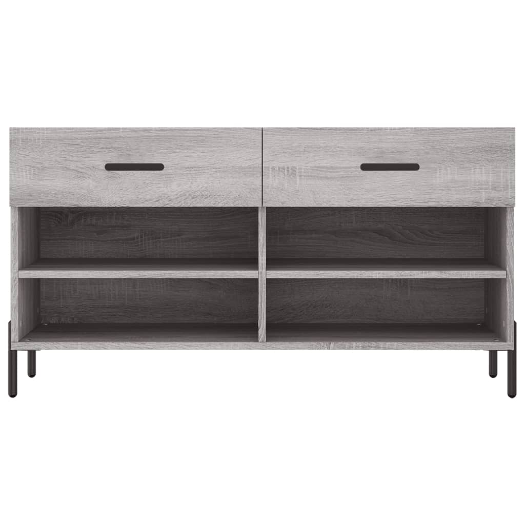 Panca Porta Scarpe Grigio Sonoma 102x35x55 cm Legno Multistrato