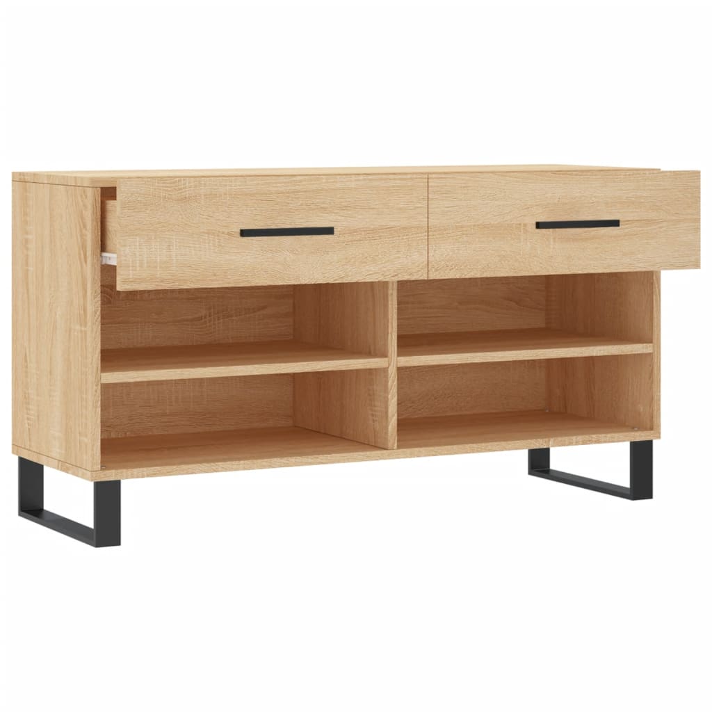 Panca Porta Scarpe Rovere Sonoma 102x35x55 cm Legno Multistrato