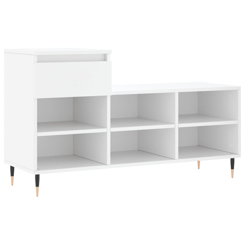 Scarpiera Bianca 102x36x60 cm in Legno Multistrato
