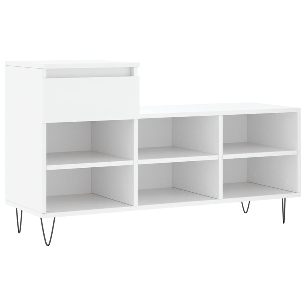 Scarpiera Bianca 102x36x60 cm in Legno Multistrato