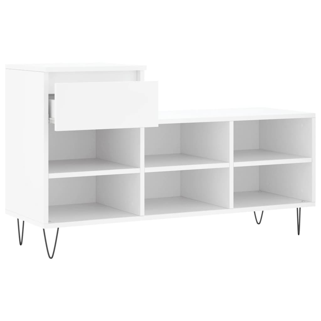 Scarpiera Bianca 102x36x60 cm in Legno Multistrato