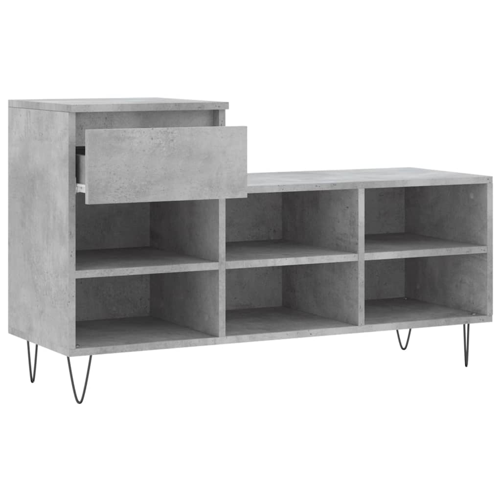 Scarpiera Grigio Cemento 102x36x60 cm in Legno Multistrato