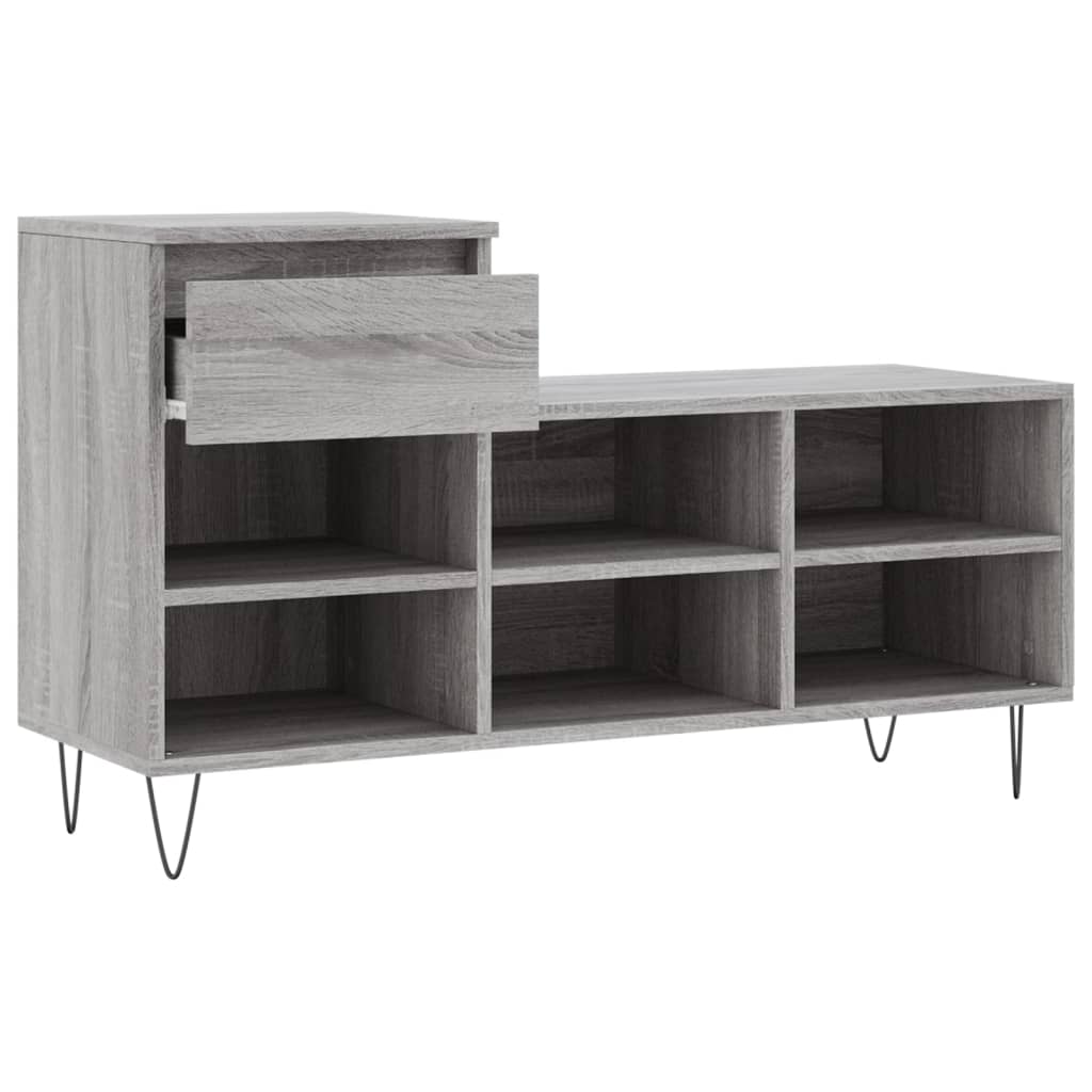 Scarpiera Grigio Sonoma 102x36x60 cm in Legno Multistrato