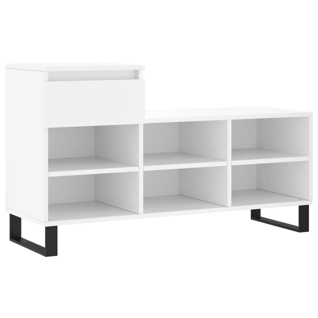 Scarpiera Bianca 102x36x60 cm in Legno Multistrato