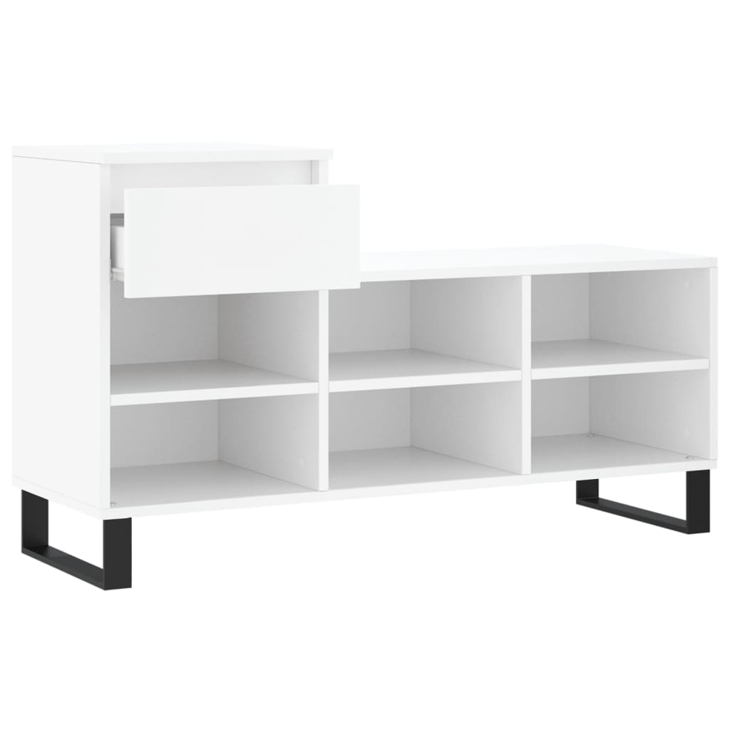 Scarpiera Bianca 102x36x60 cm in Legno Multistrato