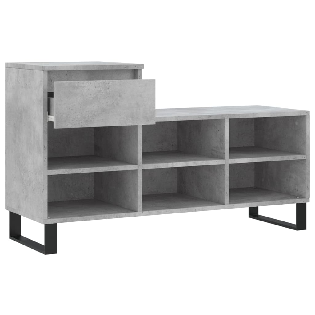 Scarpiera Grigio Cemento 102x36x60 cm in Legno Multistrato