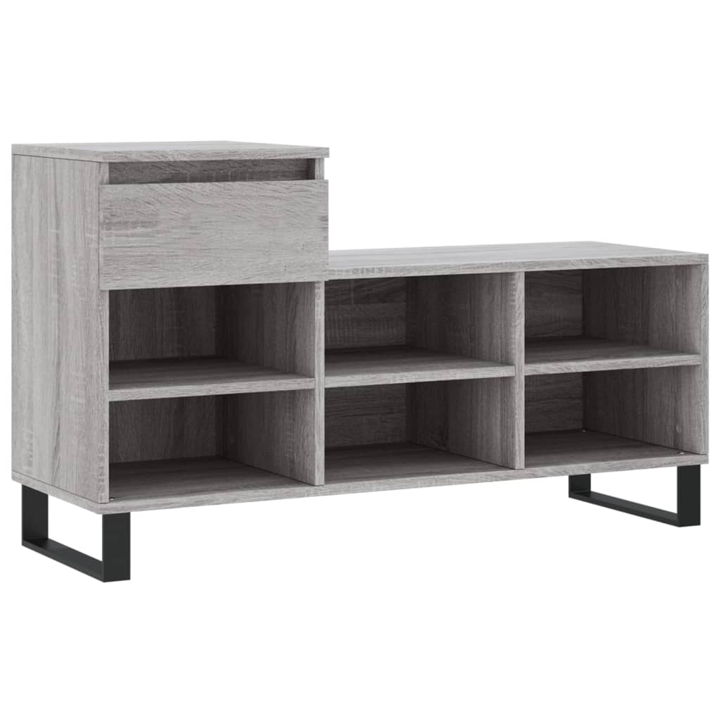 Scarpiera Grigio Sonoma 102x36x60 cm in Legno Multistrato