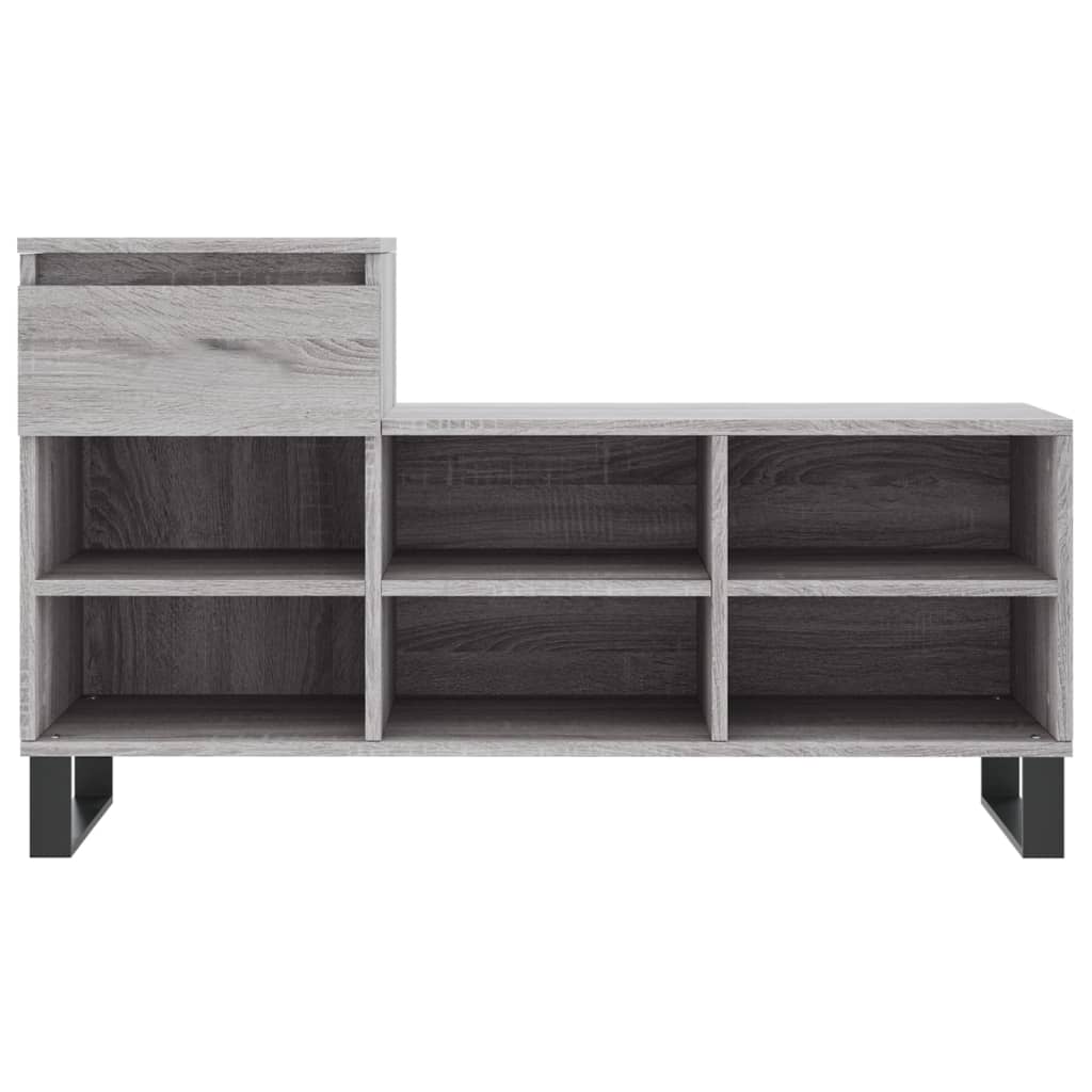 Scarpiera Grigio Sonoma 102x36x60 cm in Legno Multistrato