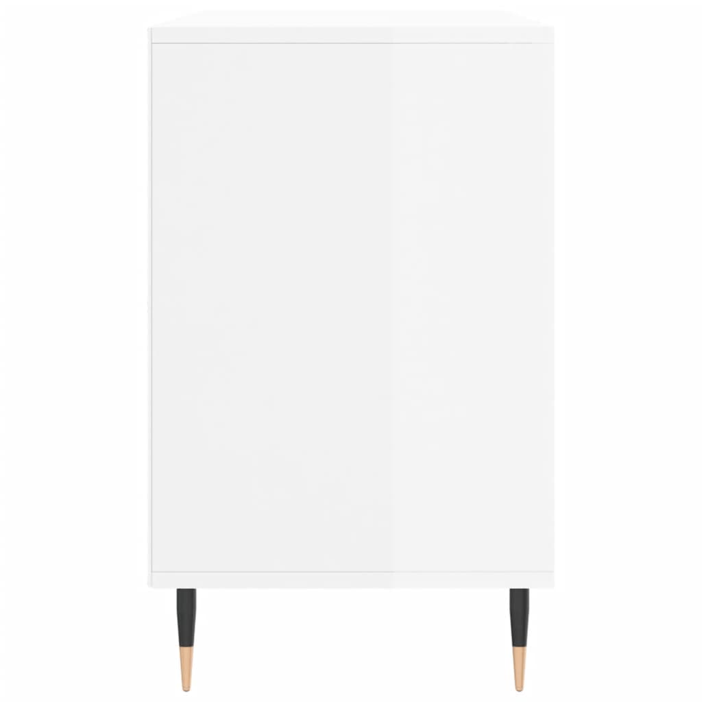 Scarpiera Bianco Lucido 102x36x60 cm in Legno Multistrato