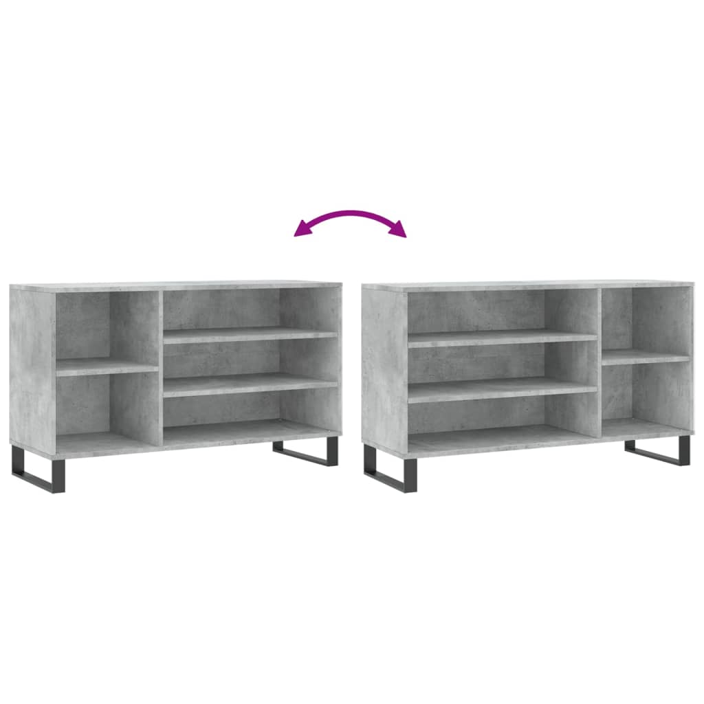 Scarpiera Grigio Cemento 102x36x60 cm in Legno Multistrato