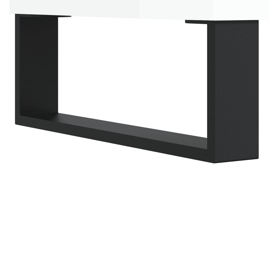Scarpiera Bianco Lucido 70x36x60 cm in Legno Multistrato