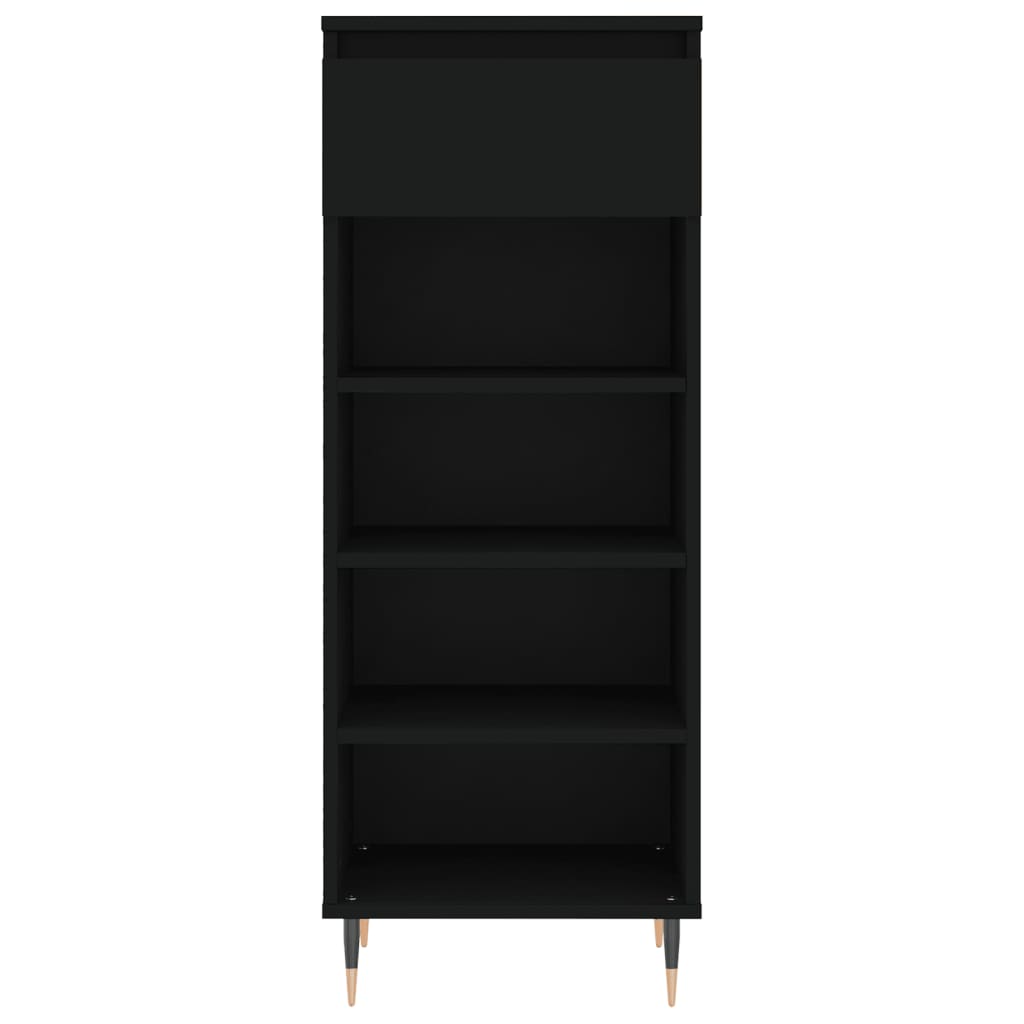 Scarpiera Nera 40x36x105 cm in Legno Multistrato
