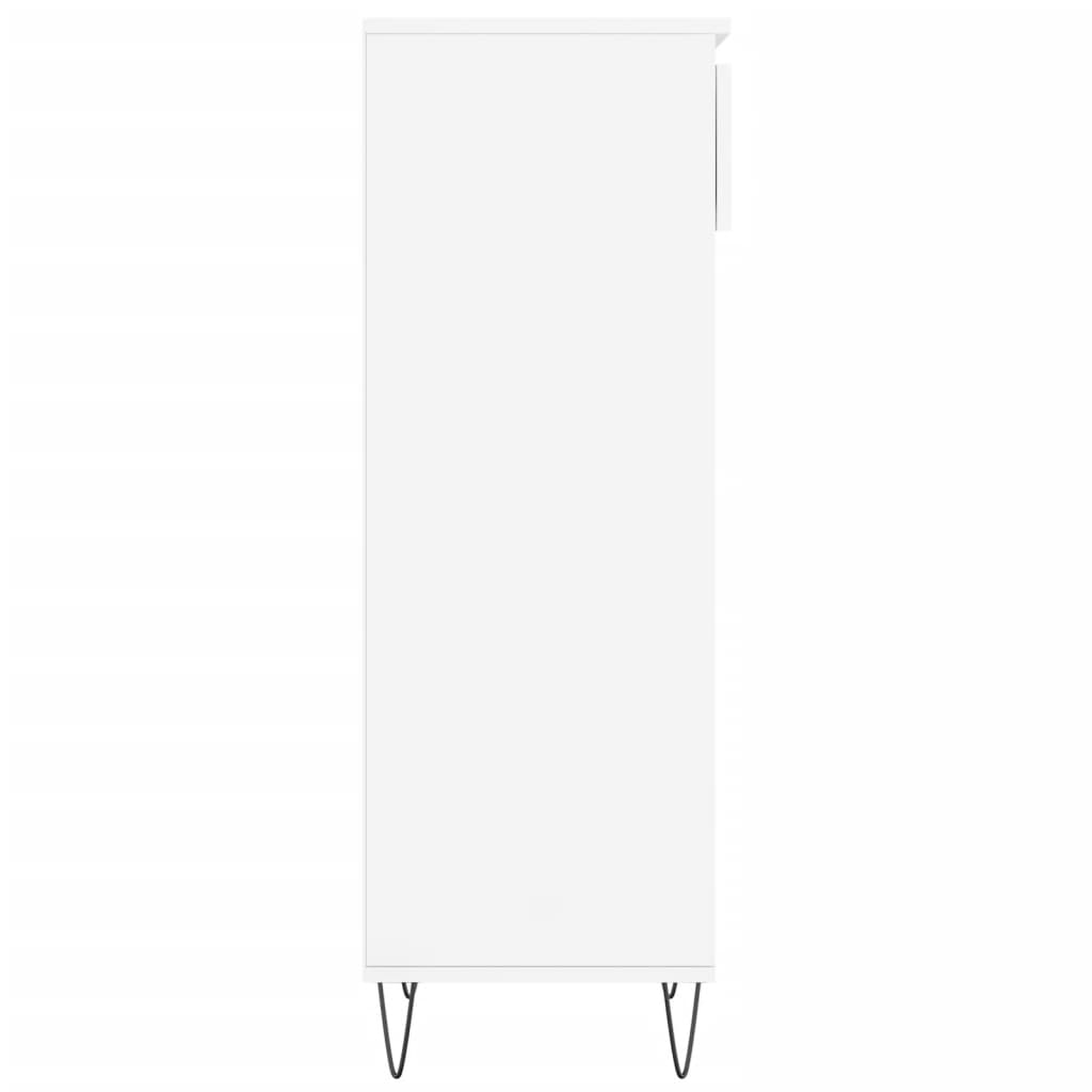 Scarpiera Bianco Lucido 40x36x105 cm in Legno Multistrato