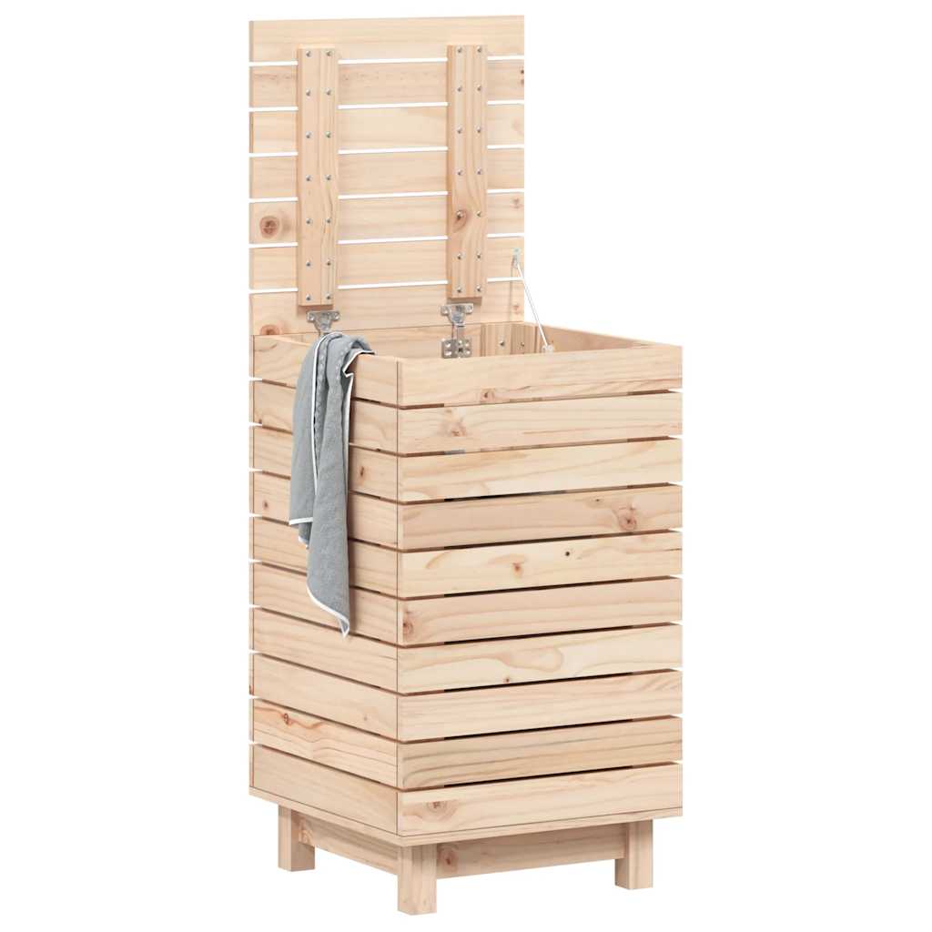 Cesto per Bucato 44x44x76 cm Legno Massello Pino