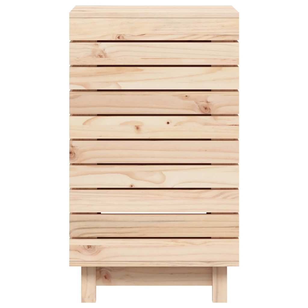 Cesto per Bucato 44x44x76 cm Legno Massello Pino