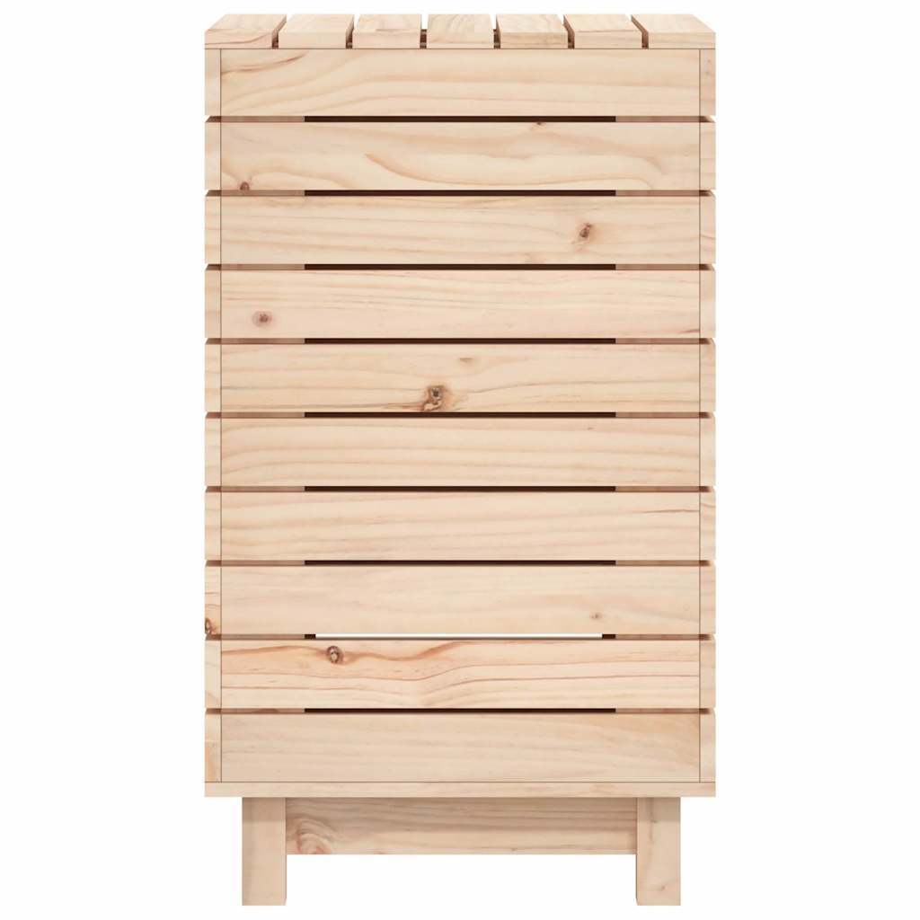 Cesto per Bucato 44x44x76 cm Legno Massello Pino
