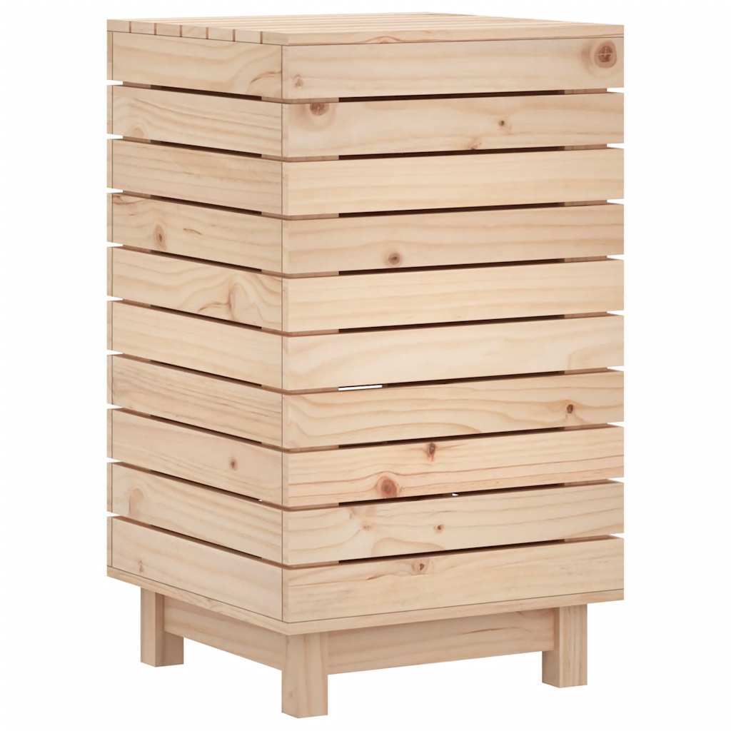 Cesto per Bucato 44x44x76 cm Legno Massello Pino