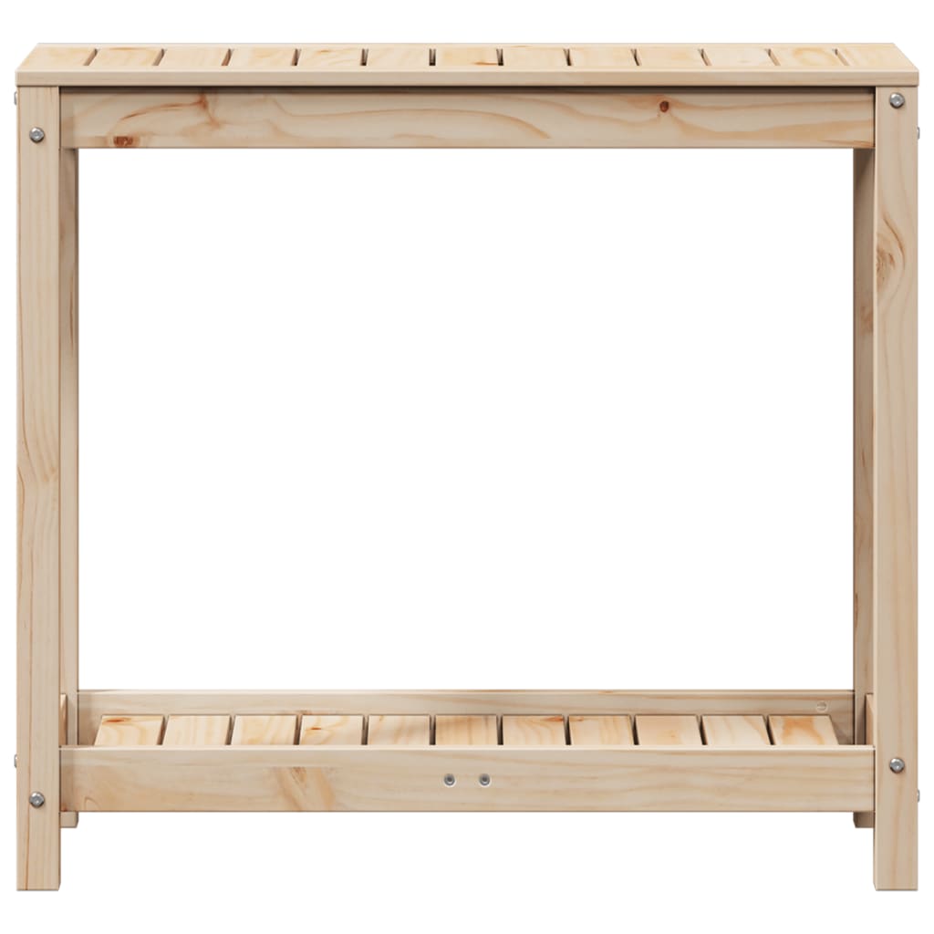 Tavolo Invaso con Ripiano 82,5x35x75 cm Legno Massello di Pino