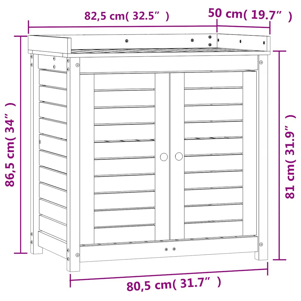 Tavolo Invaso con Ripiani Bianco 82,5x50x86,5 cm Massello Pino