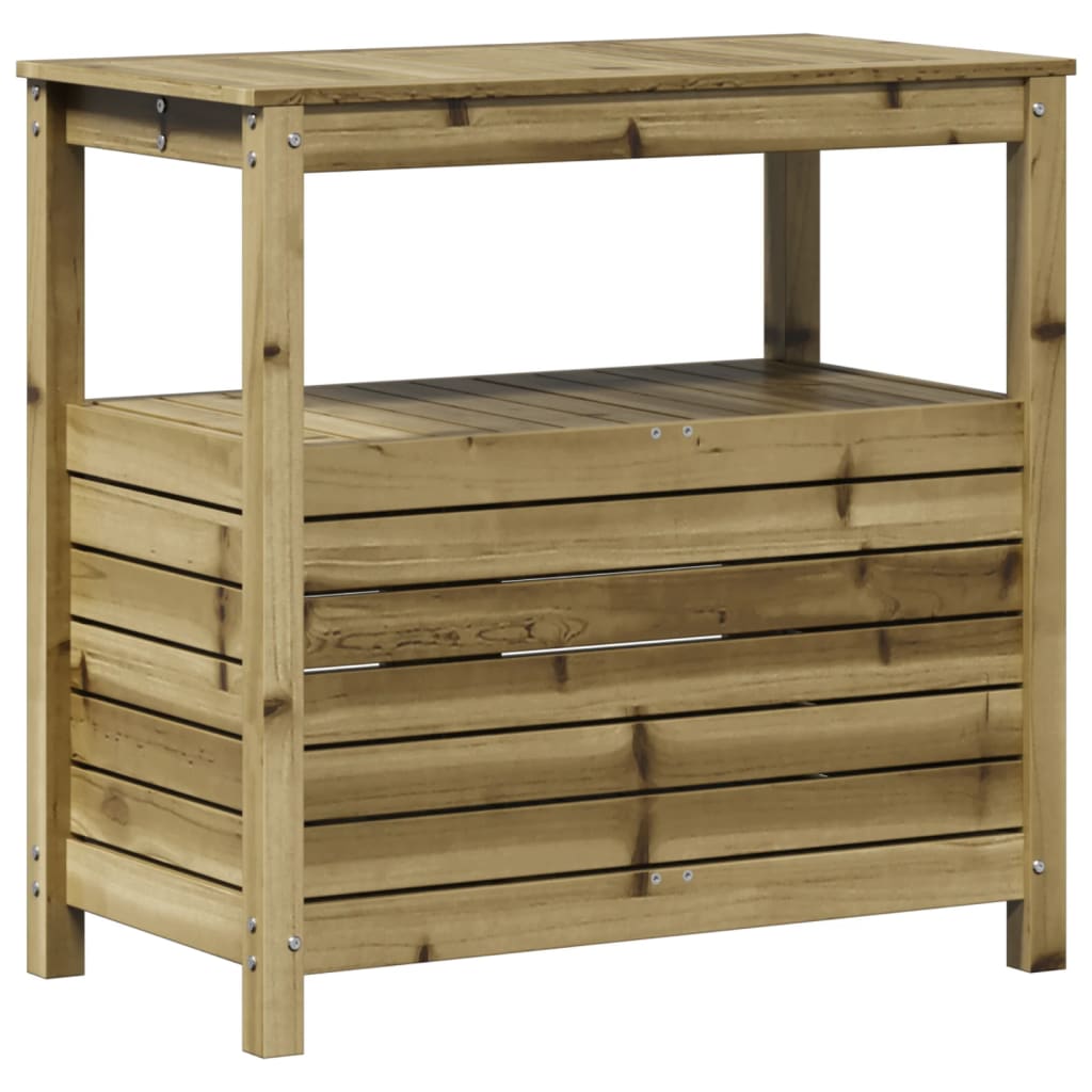 Tavolo Invaso con Ripiani 82,5x45x81 cm Legno Impregnato Pino