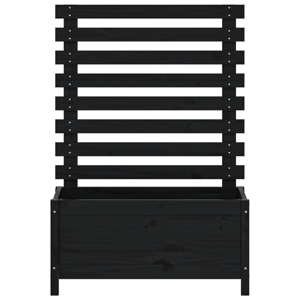 Fioriera Giardino con Rastrelliera Nera 79x39,5x114cm Pino
