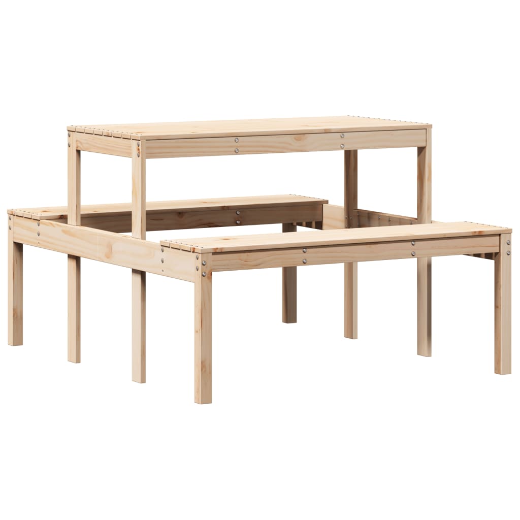 Tavolo da Picnic 110x134x75 cm in Legno Massello di Pino