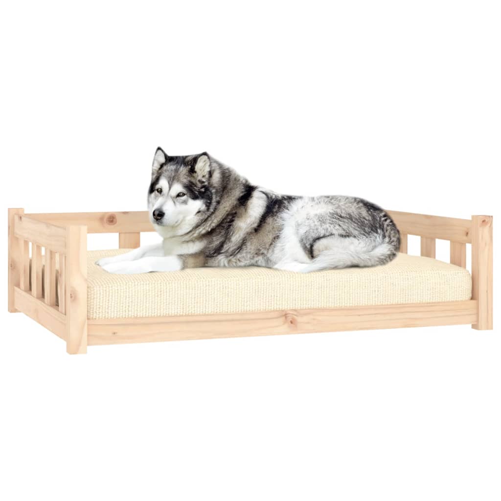 Letto per cani 105,5x75,5x28 cm in legno massello di pino