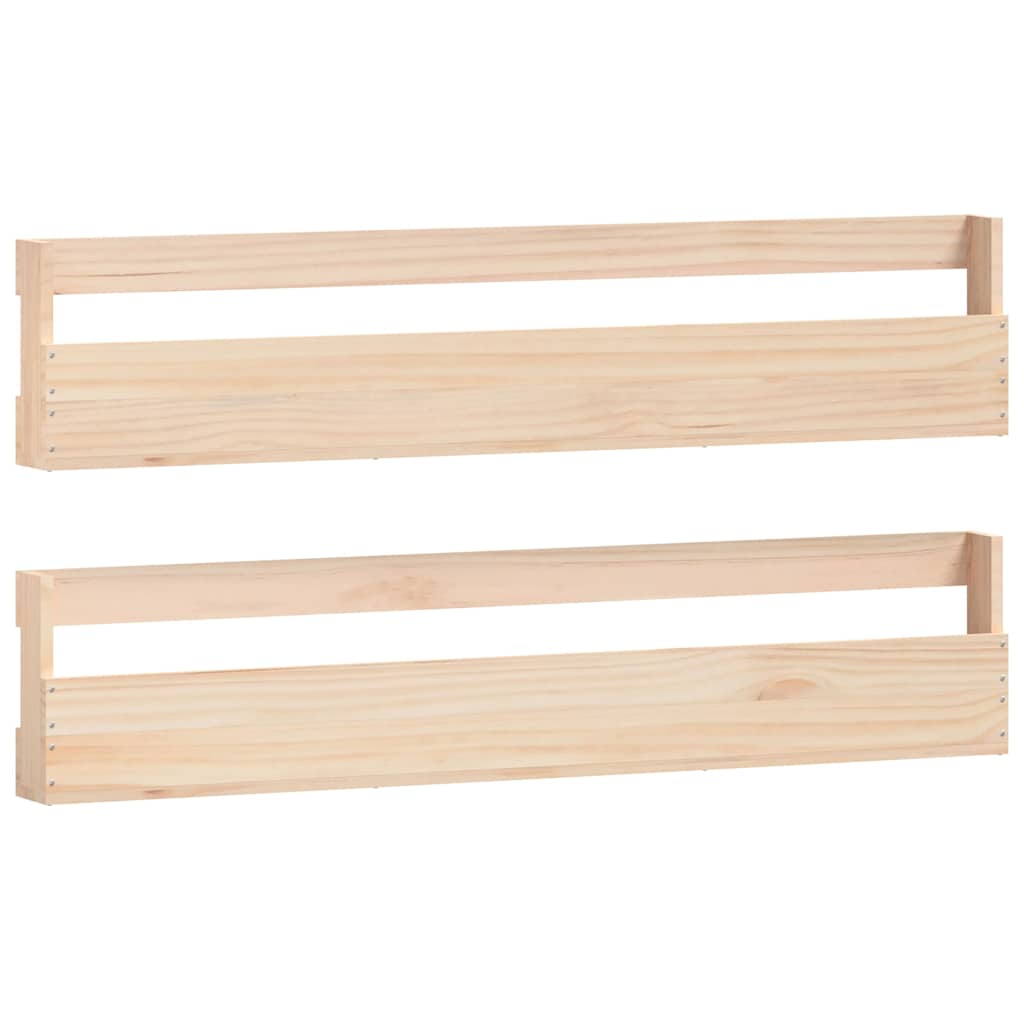 Scarpiere a Parete 2 pz 110x9x23 cm Legno Massello di Pino